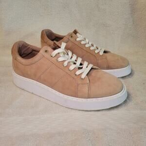 LAUREN RALPH LAUREN ANGELINE Beige Suede Women's Athletic Sneaker Shoe 8.5